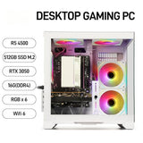 LXZ Gaming PC Desktop Ryzen 5 4500 RTX 3050 6GB 16GB RAM 512GB SSD WiFi 6