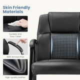 Office Desk Guest Chair Set of 8, Leather Waiting Room Chairs with Padded Arms for Elderly Home