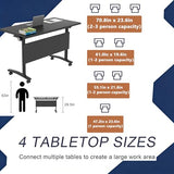 Conference Table, Folding Conference Table with Wheels, Flip Top Mobile Meeting Table for 2-16 Person,