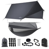 Sunyear Camping Hammock-Hammocks with Net and Rain Fly Tarp - Portable Single&Double Lightweight Nylon Parachute Hammocks with Hammock Tree Straps for Backpacking Hiking Travel Camping Indoor Outdoor