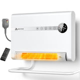 Wall Heater with ALCI Plug, Space Heater for Bedroom, 1500W PTC Fast Heating Electric Heaters for Indoor Use, 30° Oscillation, Adjustable Thermostat, 24H Timer, Desk or Wall Mounted Heater for Office