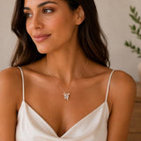 YOIHUR Gold Necklace for Women, Heart Necklace, Gift & Bow Pendant Necklace, Dainty Cubic Zirconia Choker Necklaces, Jewelry for Women,Ideal Gifts for Girlfriend, Wife and Mother（Wrapped Blessing）