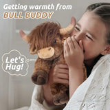 Highland Cow Stuffed Animals, Microwavable Stuffed Animal Adorable Fluffy Highland Cow Plush for Warmth Comfort, Heatable Coolable Lavender Scent Toy, Cute Soft Plushies Gift for Kid Boys Girl & Adult