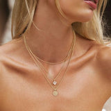 YOIHUR Layered Gold Necklaces for Women, 14K Gold Plated Dainty Stackable Stack Choker Necklaces Trendy Layering Pendant Chain Necklace Set Gold Jewelry for Women Gifts