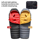 QEZER Down Sleeping Bag for Adults 620 Fill Power 0 Degree Sleeping Bag Cold Weather Ultralight with Pouch for Backpacking, Camping, Hiking