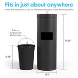 Wipex Matte Black Wipe Dispenser Stand with Trash Bin