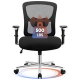 DUMOS Big and Tall Office Desk Chair with Lumbar Support, 500lbs Heavy Duty Mesh Ergonomic Computer Chair
