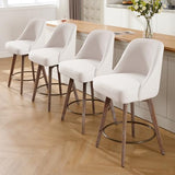 Bekrvio Counter Height Bar Stools Set of 4, Mid-Century Swivel Barstools with Backs and Wood Legs