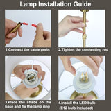 HAPYGI Portable Cordless Table Lamp,Built-in 5200mAH Rechargeable Battery, Dimmable Touch Wireless Light (Antique Brass)