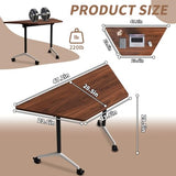 Usosidam Folding Conference Room Table with Wheels, Modular