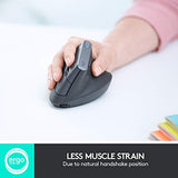 Vertical Wireless Mouse – Ergonomic Design Reduces Muscle Strain, Graphite Logitech