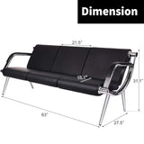 3-Seat Office Reception Waiting Room Chairs - Guest & Reception Chairs for Salon