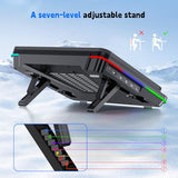 RGB Laptop Cooling Pad Equipped with Gigantic Turbo-Fan（5.5inch Diameter