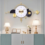 AXAORIRA 38x22 Inch Modern Metal Wall Clock Battery Operated, Contemporary Silent Non-Ticking Analog Clock for Home Decor, Living Room, Bedroom, Office, Kitchen, Entryway