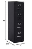 Hirsh 26.5 in Deep 4 Drawer Vertical Letter File Cabinet in Black