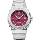 Alpina Unisex Solar Powered Solarmeter, 37.5mm Silver-Tone Stainless Steel Case with a Burgundy Dial (Style: AL-140BRG3AE6B)