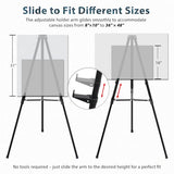 Adjustable Easel Stand for Sign, Portable Black Floor Standing Easels for Artwork, Painting