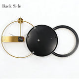 AMAATE Modern Luxury Geometric Wall Clock, Large 3D Gold Metal Ring Abstract Art, Silent Non-Ticking, for Living Room Bedroom Office Decor, 17.7"x33.26"