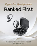 Open-Ear Headphones, True Wireless Bluetooth Earphones with Microphone, Earhook Earbuds with 48 Hours, Black SHOKZ