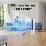 Windowless Portable Air Conditioner, 36 Inch Cooling Fans that Blow Cold Air, 3-in-1 Tower Fan with Remote, 3 Speeds, 120° Oscillation Swamp Cooler, 12H Timer Evaporative Cooler for Bedroom Indoor Use