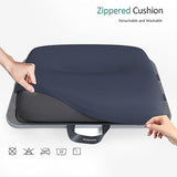 Portable Lap Desk with Cushion, Fits up to 15.6 inch Laptop, Laptop Stand with Device Ledge and Phone Holder