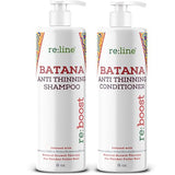 Biotin & Batana Oil Shampoo and Conditioner Set - Hair Growth Shampoo and Conditioner with Rice Water & Rosemary Oil for Enhanced Volume - Color Safe, Sulfate & Paraben Free - 8 Fl Oz Each