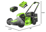 Greenworks 40V 20" Brushless Push Mower, 4.0Ah Battery (Aluminum Handles + Light)