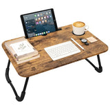 Lap Desk Foldable Laptop Table Portable Bed Tray Desk with Holders for Cup and Tablet