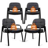 Big & Tall 400 lbs Waiting Room Guest Chair Set of 4, Leather Office Reception Chair No Wheels with Backrest