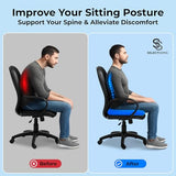 SelectSoma Super Large Gel Seat Cushion for Long Sitting - 18.5" x 17.5" - Breathable Cooling Design - Pressure Relief for Sciatica