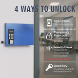 16-Key Key Lock Box – Smart Key Cabinet Wall Mount with App, Keypad, Bluetooth & WiFi Unlock (Sold Separately), Key Organizer for Home
