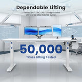 FEZIBO 71 x 37 Inch Electric Standing Desk with Integrated Dual-Beam & Cable Management
