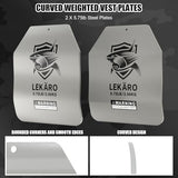 8.75 lb Curved Weighted Vest Plates for Men and Women - 1 Pair Ergonomic Contoured Steel Plates - High-Density Build for Weighted Vests, CrossFit, Hero