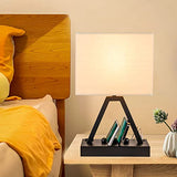 Briever Touch Control Table Lamp, 3-Way Dimmable Desk Lamp with USB C & USB A and AC Outlet