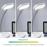 HappyLight Duo - 2-in-1 Light Therapy & Task Desk Lamp - UV-Free Full Spectrum LED, 10,000 LUX, Adjustable Brightness and Color