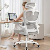 BESTFAIR High Back Ergonomic Office Chair, Breathable Mesh Desk Chair with Lumbar Support, Adjustable Headrest (LightGray, 1Pack)
