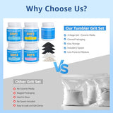 Rock Tumbler Grit Kit, 4LBS Polish Refill with Ceramic Tumbling Media - Polish up to 25 lbs of Rocks, Professional 4-Steps Polishing Grit Set for All Rock Tumblers