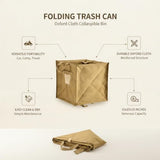 1 Pack Folding Trash Can, Collapsible Oxford Cloth Garbage Bin for Car