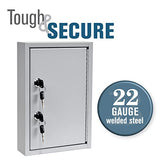 30 Key Cabinet - Dual Lock Control Key Box - Welded 22 Gauge Steel Construction - Scratch Resistant