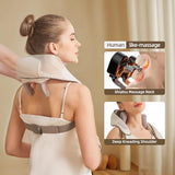 PERLEVI Neck Massager with Heat, Cordless Neck and Shoulder Massage, Rechargeable Shiatsu 6D Kneading Massager for Pain Relief Deep Tissue, Gift for Mom&Dad (Light Beige)