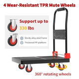Foldable Heavy - Duty Flatbed Platform Cart with 360 - Degree Rotating Wheels for Moving in Food Truck and Trailer