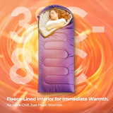 FARLAND Sleeping Bag for Adults, Cold Weather & Warm Plush Fleece-Lined Interior - Portable Waterproof Windproof with Compression Sack for Camping Hiking Traveling Indoor & Outdoor