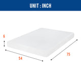 FDW | 6 Inch Full Mattress | Medium Firm | Gel Memory Foam Mattress | White | Bed in a Box, CertiPUR-US Certified | Pressure Relief, Cooling Ventilated Foam | Washable Removable Cover