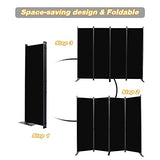 Room Divider, 4 Panel Folding Privacy Screens with Wider Feet, 6 Ft Portable Room Partition for Room Separator
