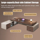 DUWEIKE Modern Executive Desk, L-Shaped Office Writing Computer Table