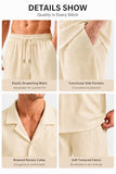GINGTTO Mens Vacation Outfits Sets Summer Outfits for Men 2 Piece Set Beach Shirt and Short Sets Khaki XL
