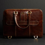 Time Resistance Leather Laptop Briefcase - Full Grain Leather Computer Bag for Men