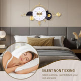 AXAORIRA 38x22 Inch Modern Metal Wall Clock Battery Operated, Contemporary Silent Non-Ticking Analog Clock for Home Decor, Living Room, Bedroom, Office, Kitchen, Entryway