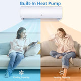 21 Seer2 Split Air Conditioner, 18,000 Btus Mini Split Ac/Heating System, Inverter Ductless Air Conditioner w/Alexa, Heat Pump & Installation Kit, Wall Mounted Ac Unit Cools Room Up to 1250 Sq.Ft,230V