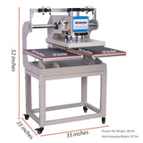 16x24 Pneumatic Sliding Dual Platen Heat Press with Adjustable Infrared Positioning & Up-Sliding Function